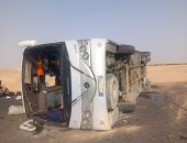 آخر تحديث.. إصابة 13 شخصا فى انقلاب أتوبيس بطريق مصر إسماعيلية الصحراوى بالشرقية