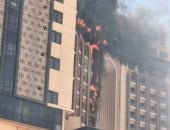 آخر تحديث.. حريق يلتهم فندق قلب العالم وسط بغداد صور