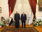 رئيس مجلس الدولة يستقبل مفتى الجمهورية لتقديم التهنئة بتوليه مهام منصبه manshetat