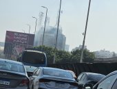 كثافات مرورية مرتفعة أعلى كوبري أكتوبر في اتجاه مدينة نصر manshetat