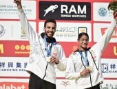 فوز فريدة خليل ومهند شعبان بذهبية المختلط للكبار ببطولة العالم للتتابعات للخماسي manshetat