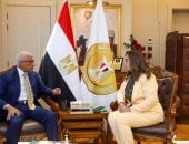 وزيرة التنمية المحلية تتابع مع محافظ شمال سيناء جهود التنمية بالمحافظة manshetat