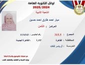 ميار الثامنة فى الثانوية العامة أدبى بكيت من الفرحة وهدفى الالتحاق بكلية الآداب manshetat