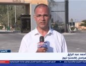 مراسل إكسترا نيوز قافلة مساعدات مصرية تدخل قطاع غزة عبر كرم أبو سالم manshetat