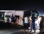 يقل فوج من المصطافين إصابة 59 شخصاً إثر انقلاب أتوبيس رحلات خلال العودة من مطروح manshetat