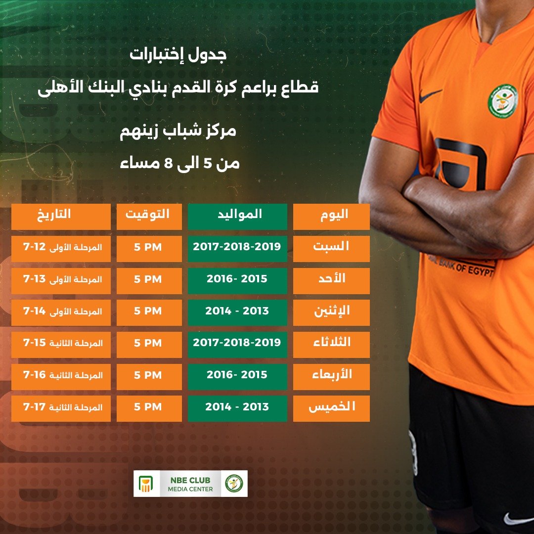 جدول اختبارات البراعم جدول اختبارات البراعم