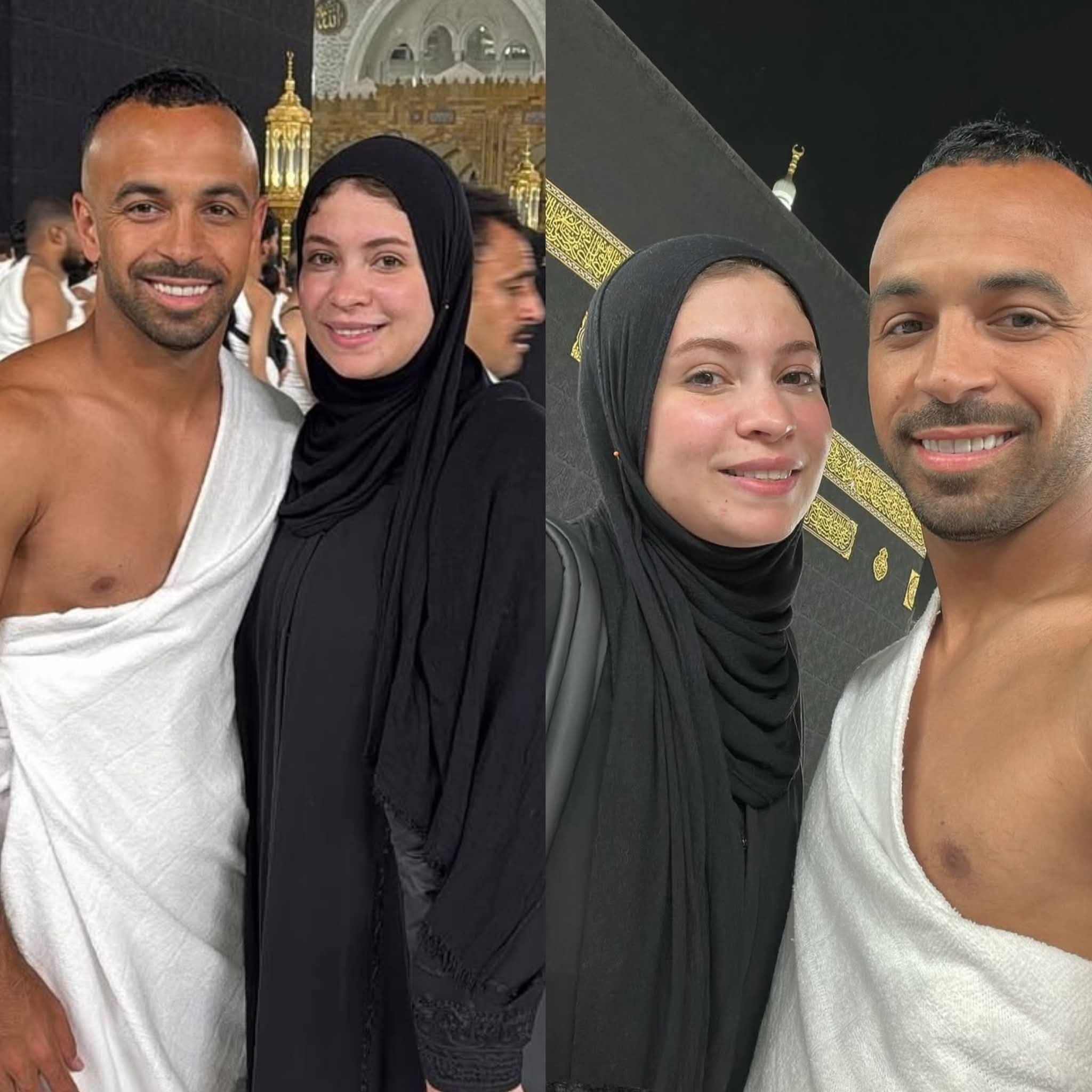 أفشة مع زوجته في العمرة