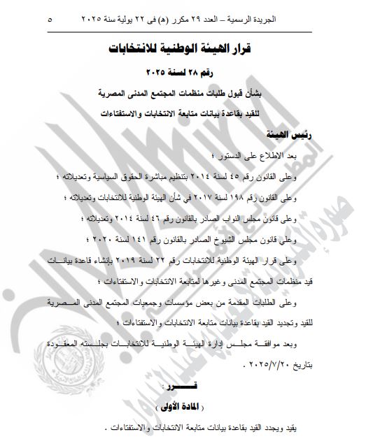 القرار 28 لسنة 2025 القرار 28 لسنة 2025